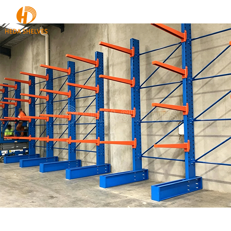 Customized Industrial Cantilever Racking Warehouse Storage Rack Upright Frames Heavy Duty Cantilever Racks Steel Storage Shelf
