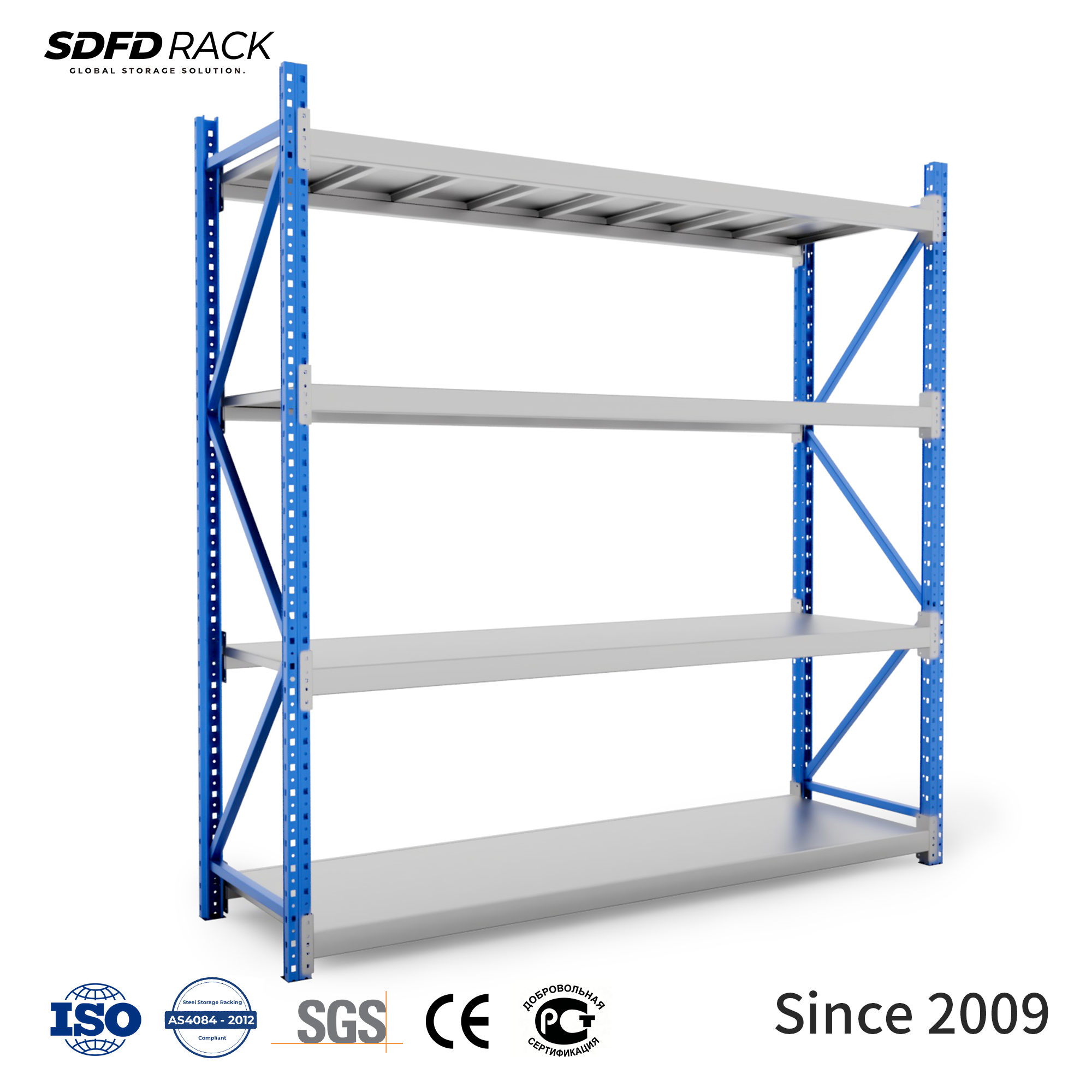 Custom 200kg 300kg 500kg Adjustable Pallet Racks Steel Heavy Duty Shelf Long Span Warehouse Shelving for E-commerce Storage