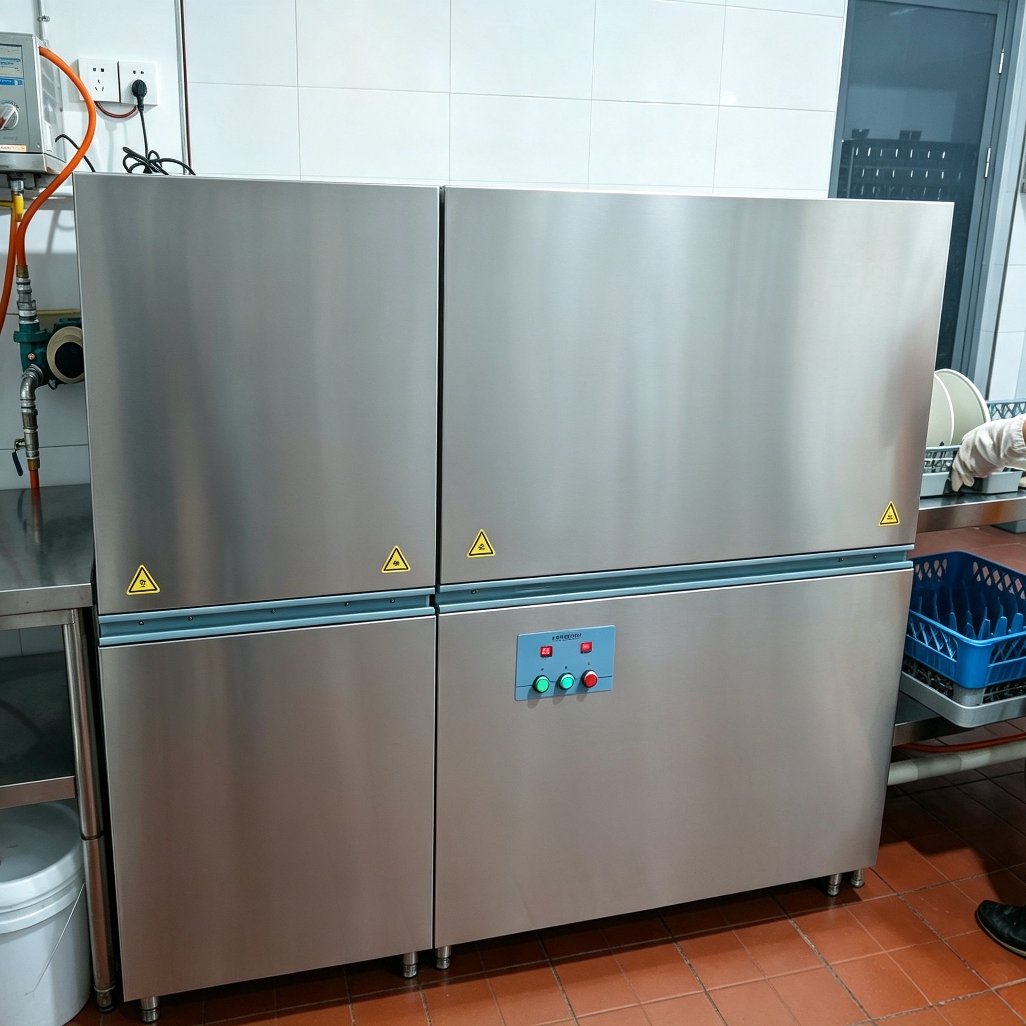 Commercial Heavy Duty 200 Racks Per Hour 420mm Washing Height Conveyor Dishwasher For Hotel Employee Canteen Catering Company