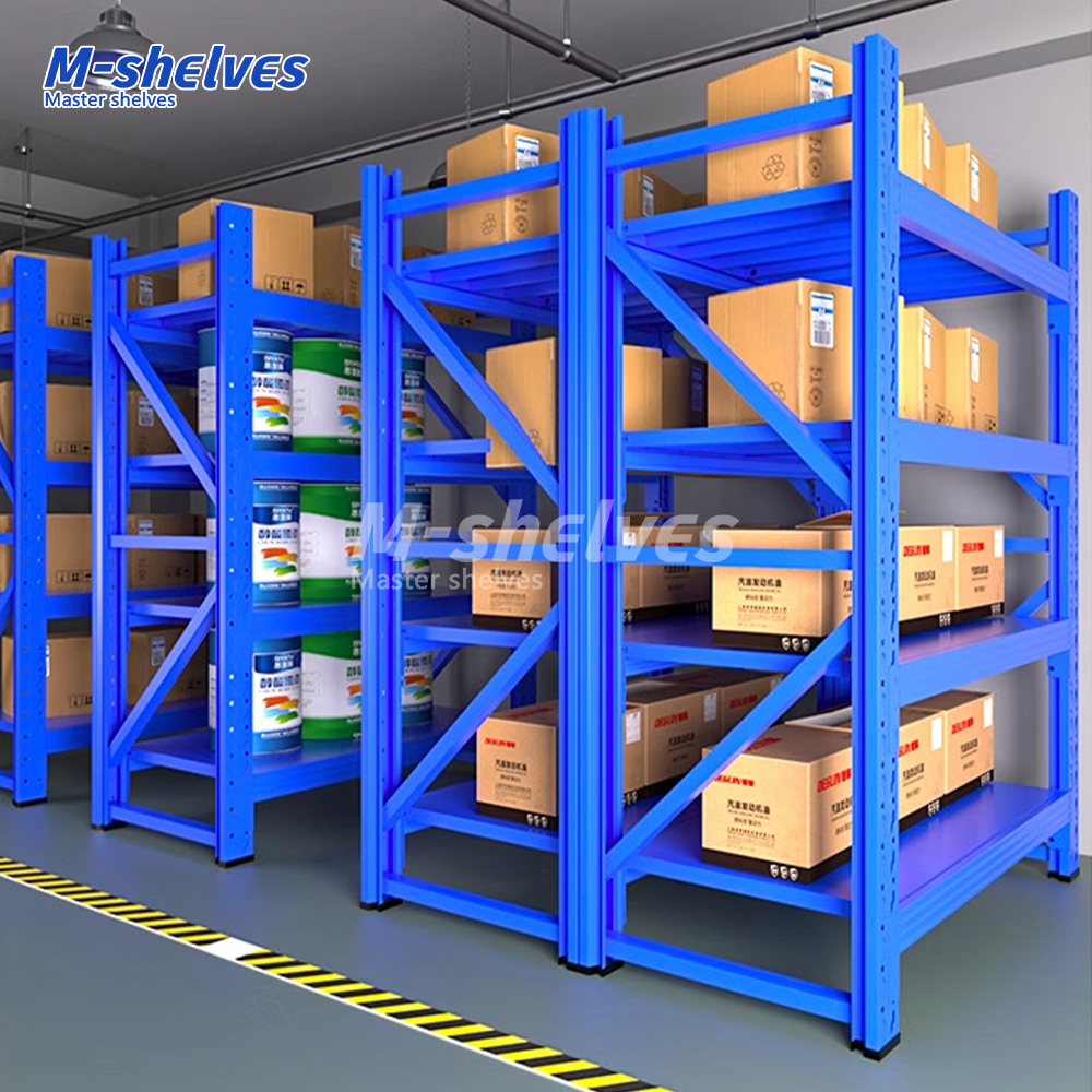 Factory Supply Customized Industrial Workshop Display Shelving Shelves Iron Warehouse Storage Rack for Garage Office