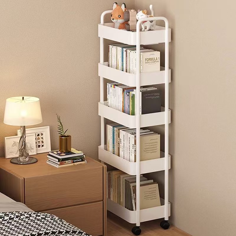 4 Wheel Rolling Storage Rack Multi Tier Shelf Kitchen Organizer Utility Cart for Home Bathroom Organizer Rack Space Saving Cart