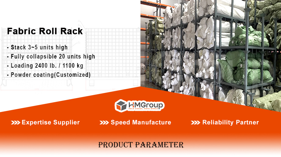 Customization Powder Coated Heavy Duty Steel Metal Stackable Demountable Textile Storage Rack for Fabric Rolls Warehouse