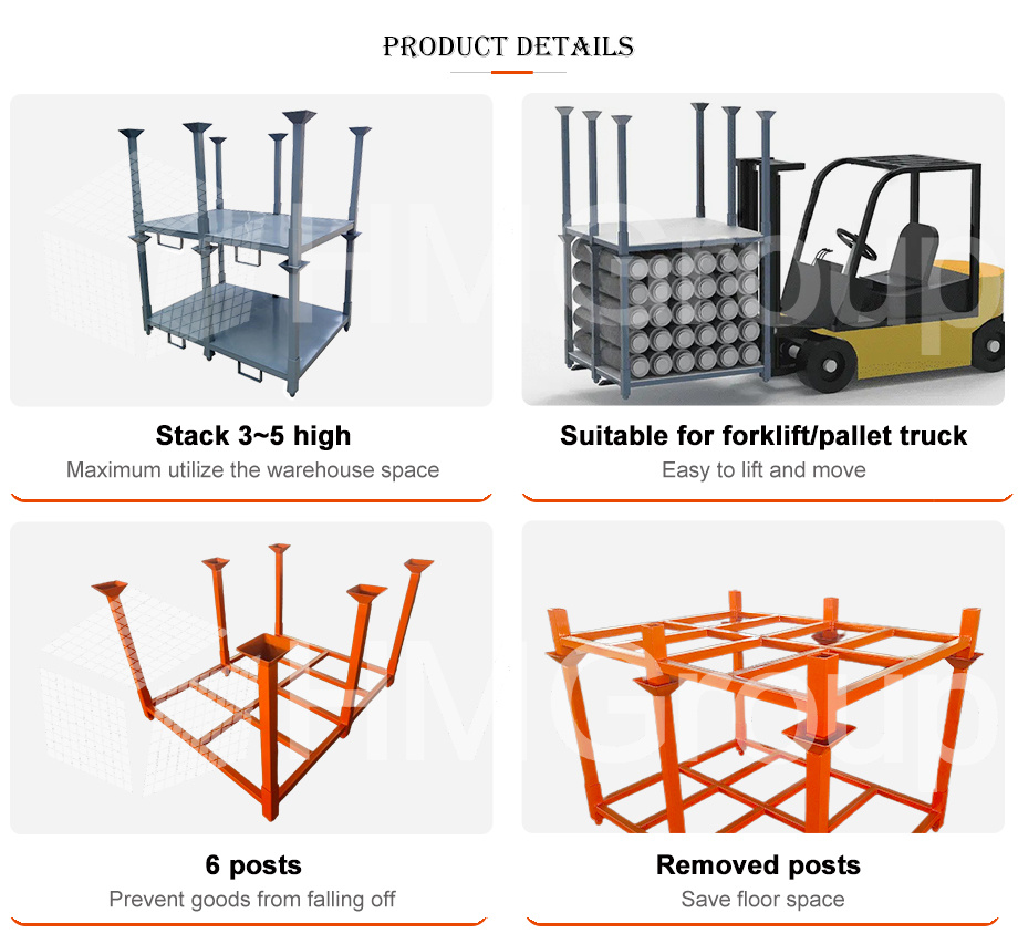 Customization Powder Coated Heavy Duty Steel Metal Stackable Demountable Textile Storage Rack for Fabric Rolls Warehouse