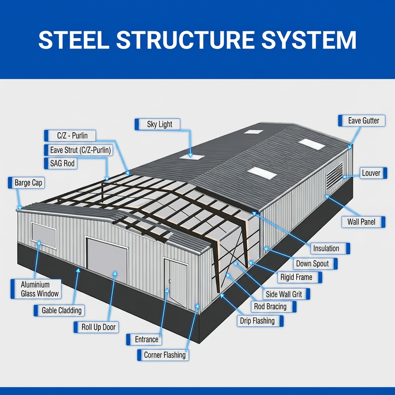Professional Pre-Engineered Steel Structure Warehouse Industrial Building Modular Prefabricated Warehouse Manufacturer