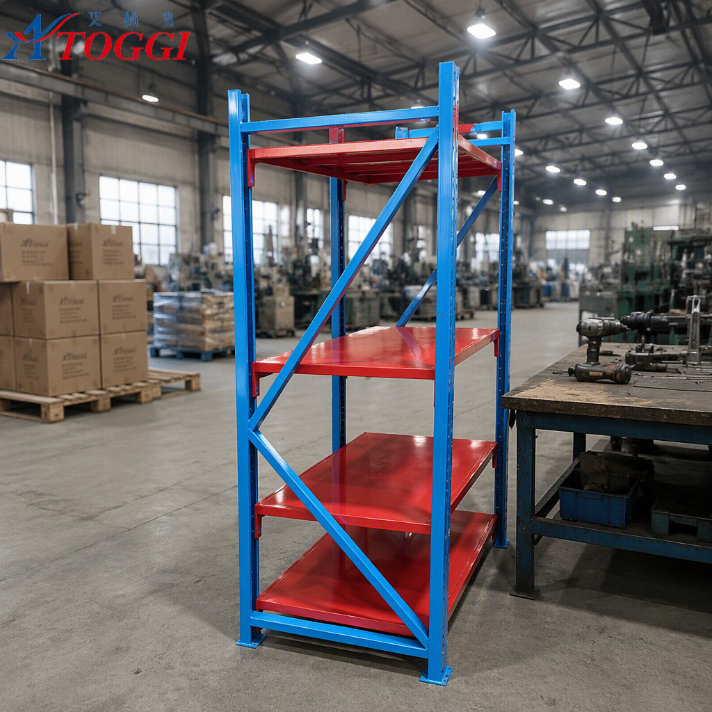 2000X500X2000mm Steel Medium Duty Long Span Storage Rack 4 Layers 200kg Capacity Powder Coated Industrial Warehouse Shelving