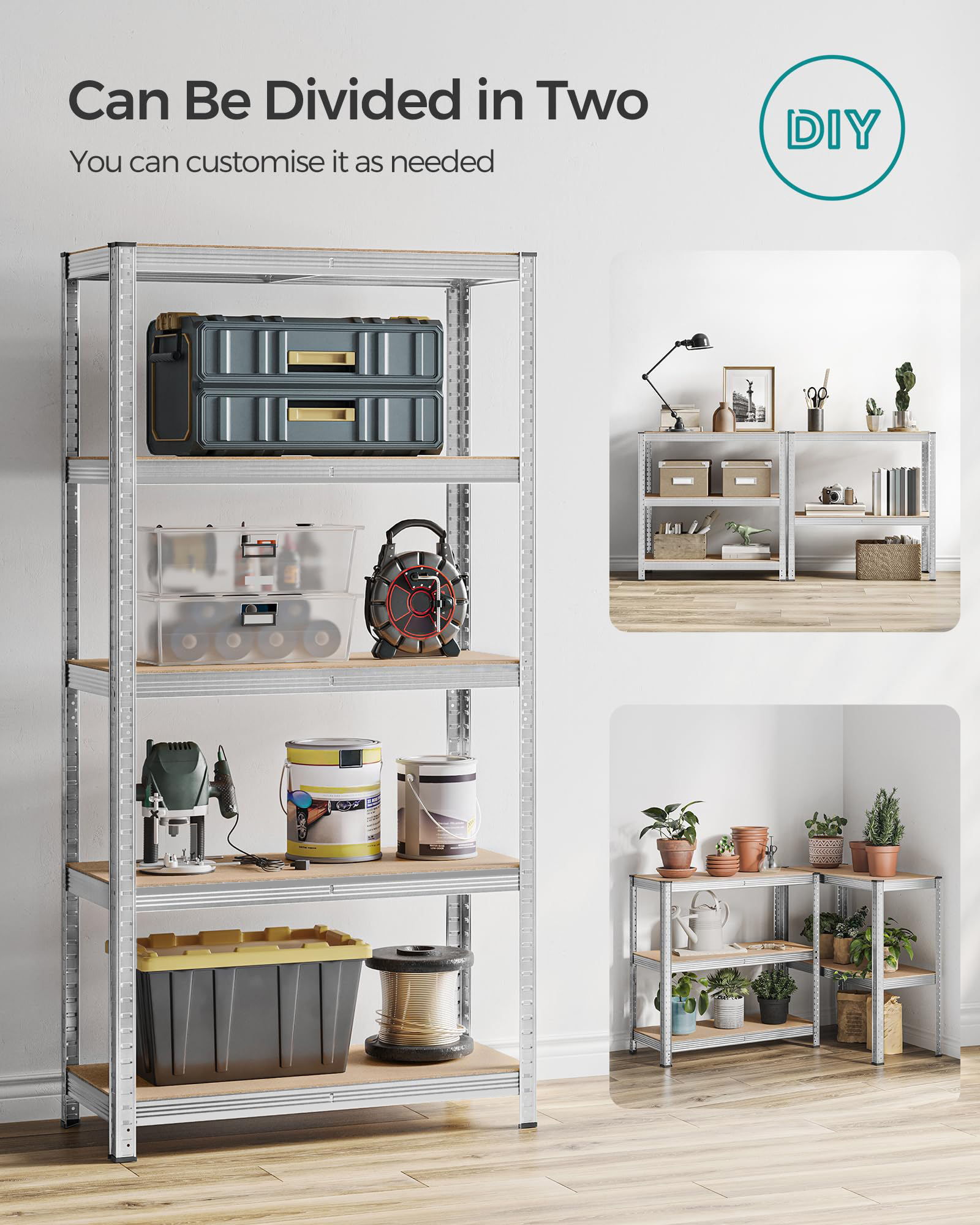 Heavy Duty 5-Layer Metal Shelf 180x90x40cm Galvanized Rust Resistant | Modular Storage Rack with Tool-Free Assembly