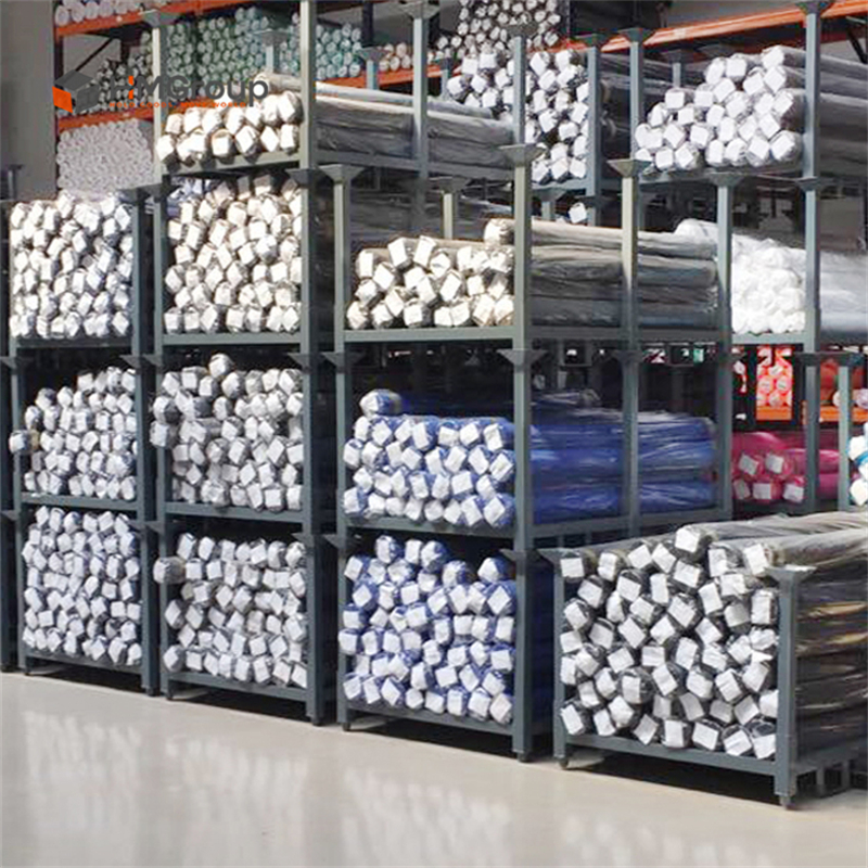 Customization Powder Coated Heavy Duty Steel Metal Stackable Demountable Textile Storage Rack For Fabric Rolls Warehouse