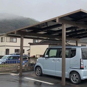 Champagne Fully Waterproof Four Column Residential Aluminium Metal Solar Carport Structure Racking For Car Parking Garages