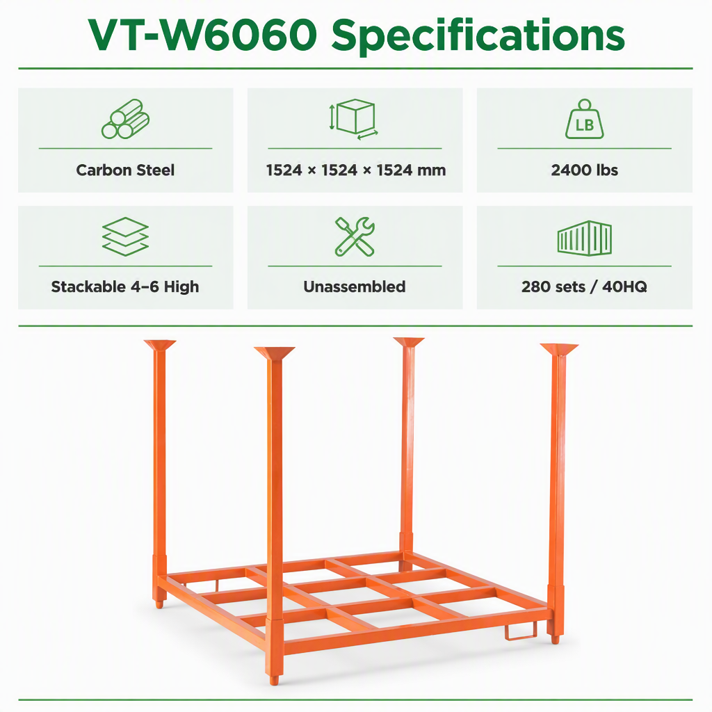 Stackable 4 High Fully Loaded Customized Warehouse Storage Steel Stacking Rack