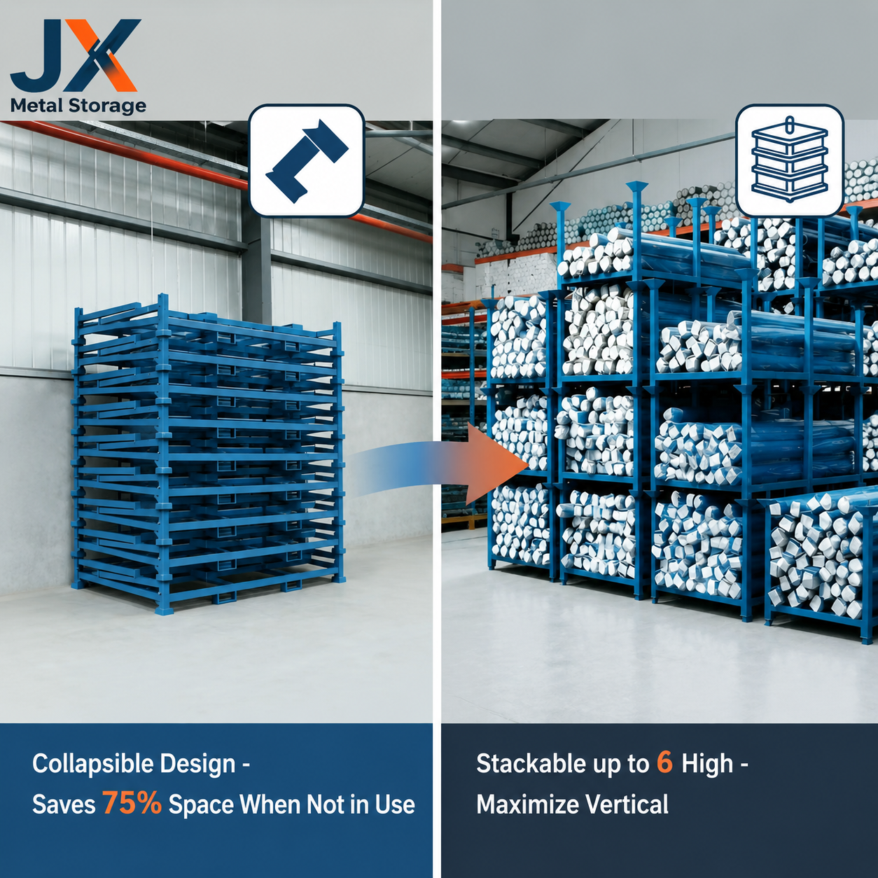 Mobile Fabric Roll Storage Rack Heavy Duty Foldable Stackable Powder Coated Steel Rack For Warehouse Logistics