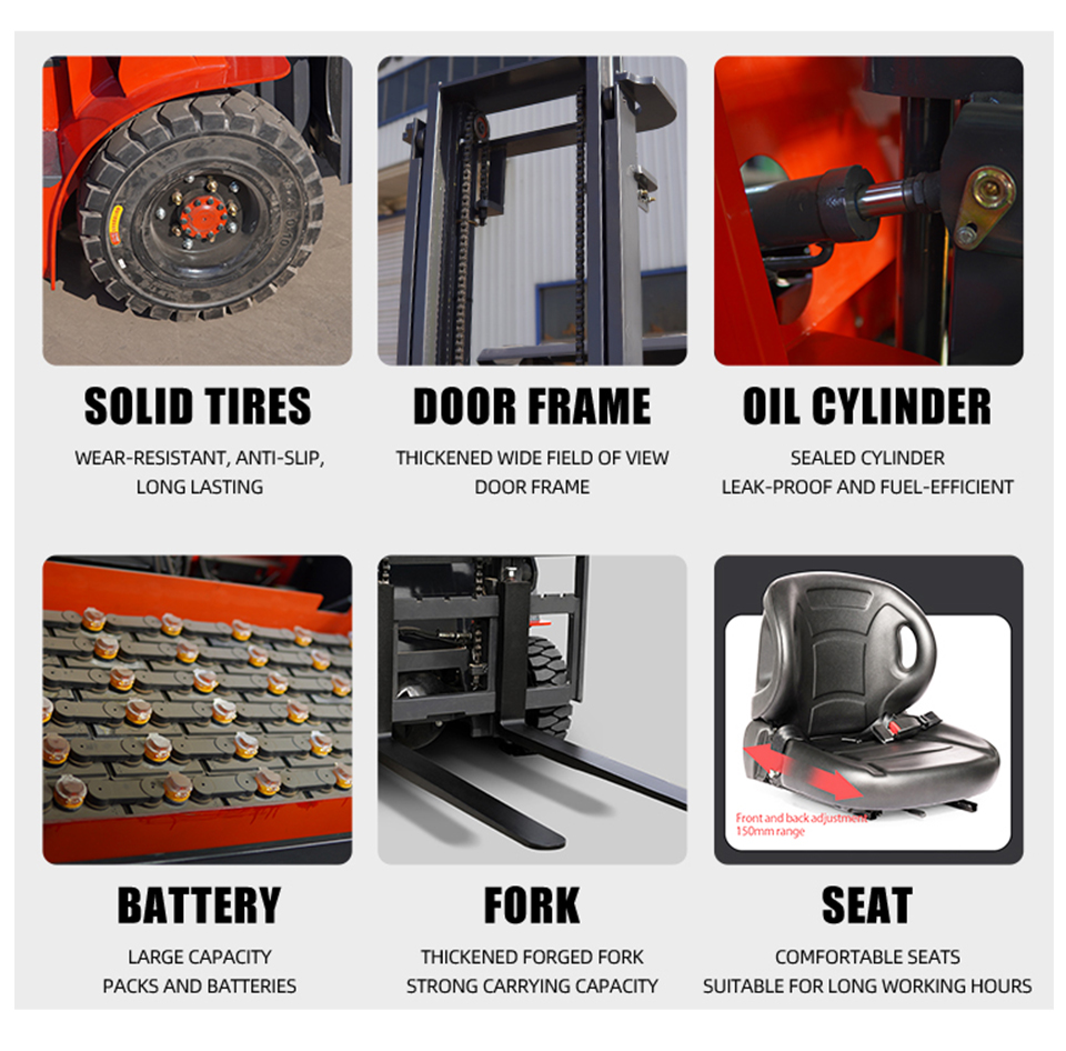 3 Ton 4 Ton 5 Ton Counterbalanced Warehouse Lift Truck with 80V System CE ISO Approved Heavy Duty Electric Forklift