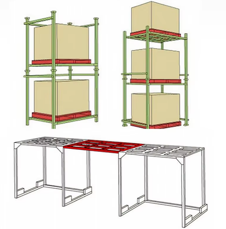 CASE CARTER OEM Cargo Storage Equipment Stillage Cage Steel Bins Box Warehouse Iron Stackable Pallet Rack Stacking
