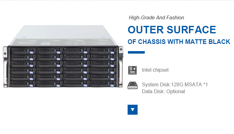 High-Performance 4U24-Bay Rack Server Customizable Itx IPTV Storage Chassis 1300W Redunt Power Low Price Xeon E5 8C 2.4GHz