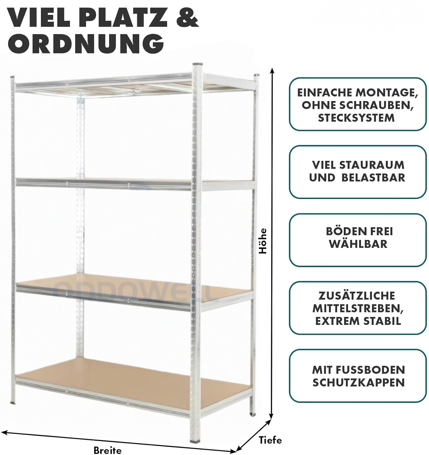 Heavy Duty 5-Layer Metal Shelf 180x90x40cm Galvanized Rust Resistant | Modular Storage Rack With Tool-Free Assembly