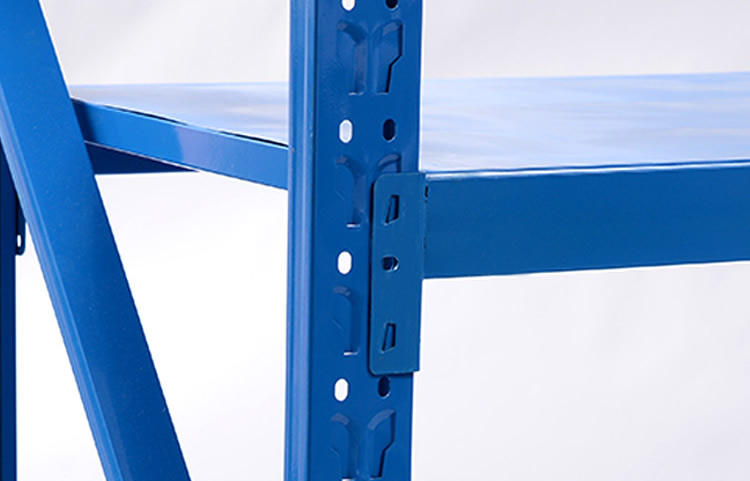 Boltless Butterfly-Hole Welded Upright Shelving, Rectangular Diagonal Braces, Matte Powder-Coated, KD, Warehouse Retail