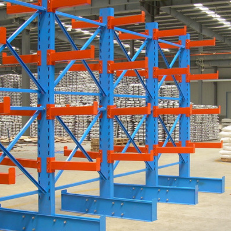 Multi Layer Vertical Space Saving Cantilever Rack Round Tube Square Tube Inventory Distribution Center Cantilever Racking