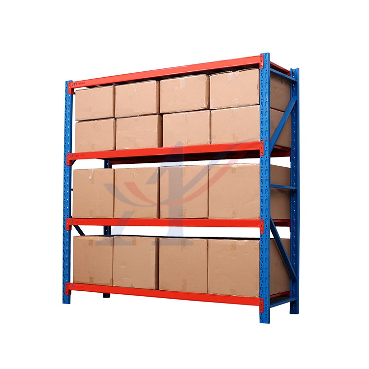 2000X500X2000mm Steel Medium Duty Long Span Storage Rack 4 Layers 200kg Capacity Powder Coated Industrial Warehouse Shelving