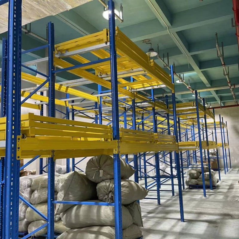 Slide System Warehouse Equipment Steel Shelving Industrial Metal Storage Shelves Push-Back Push Pallet Racking For Sale