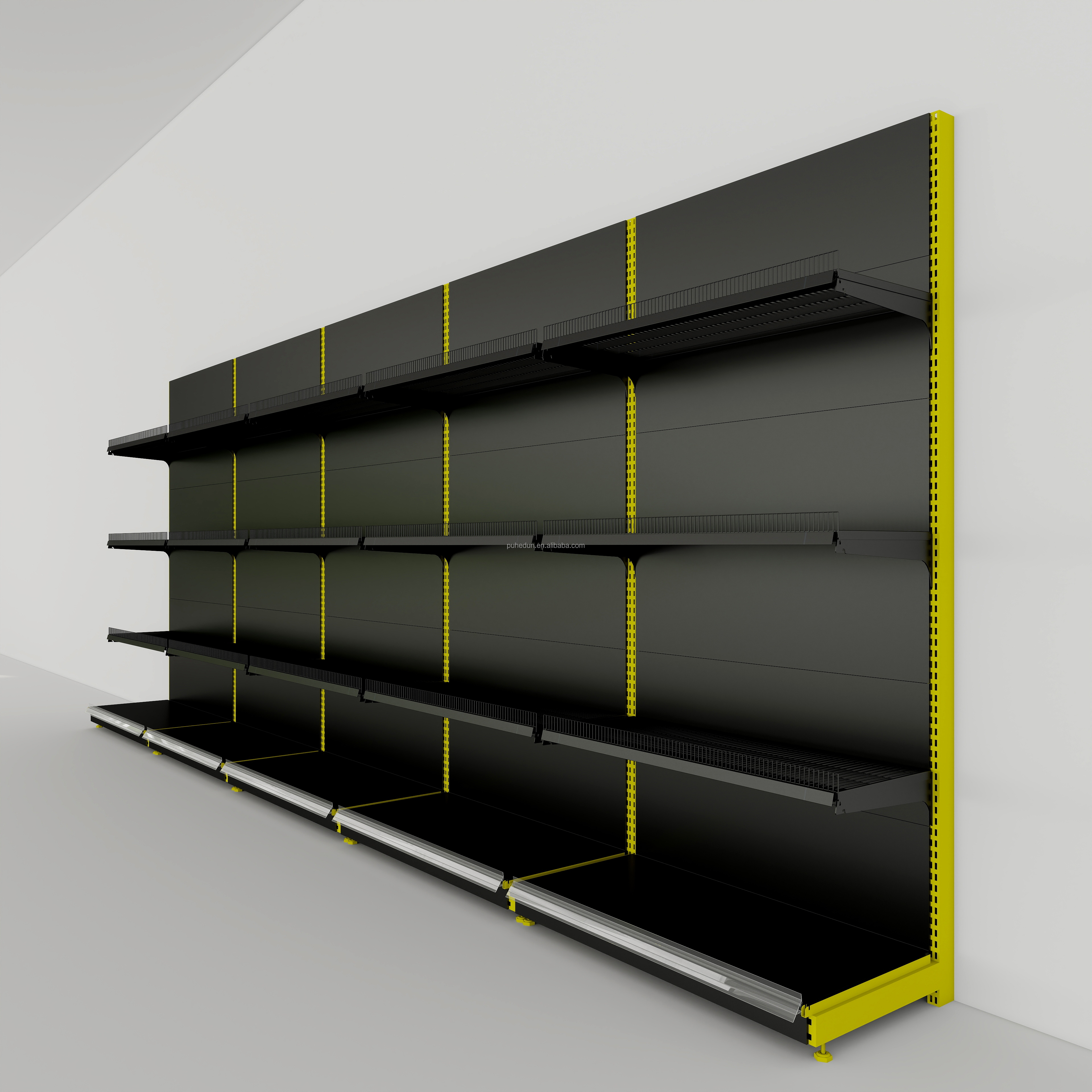 Double-Sided Heavy Duty Metal Light Duty Economical Freestanding Supermarket Shelves Warehouse Storage Display