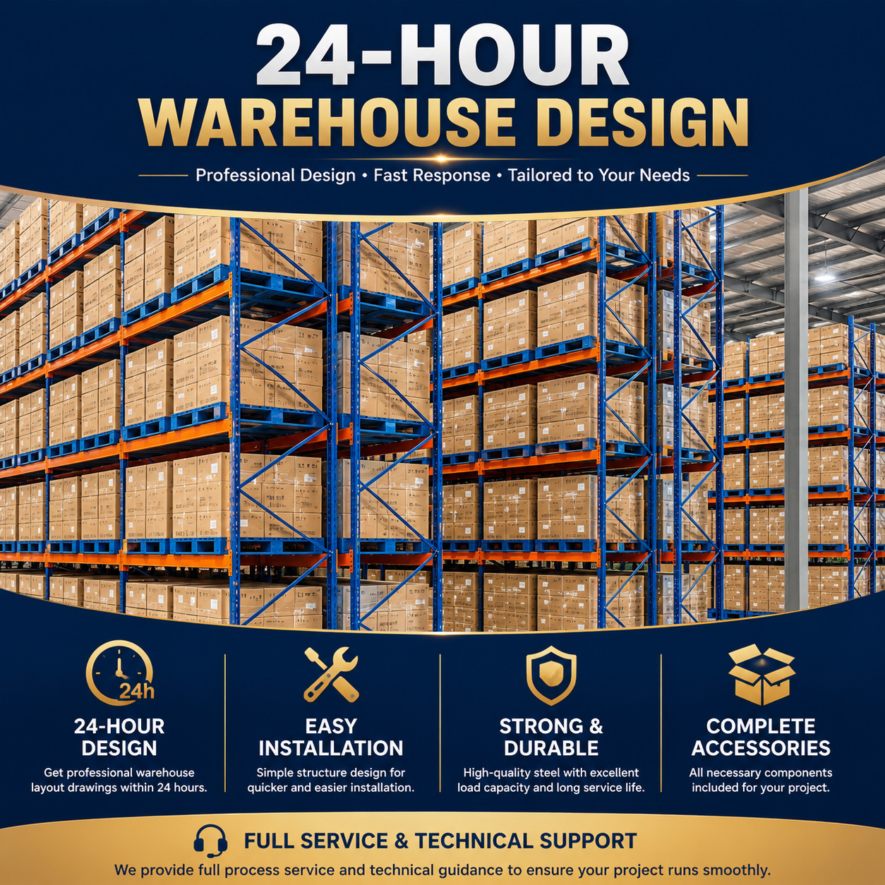 Steel Storage Rack Q235B Steel Flat Warehouse 12m With 500 Times Wear-resistant Tested Durable Pallet Racker Frame