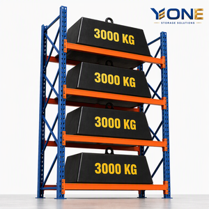 Steel Pallet Rack Heavy Duty Warehouse Storage Rack System Rivet Adjustable 5-Tier Powder Coated Industrial