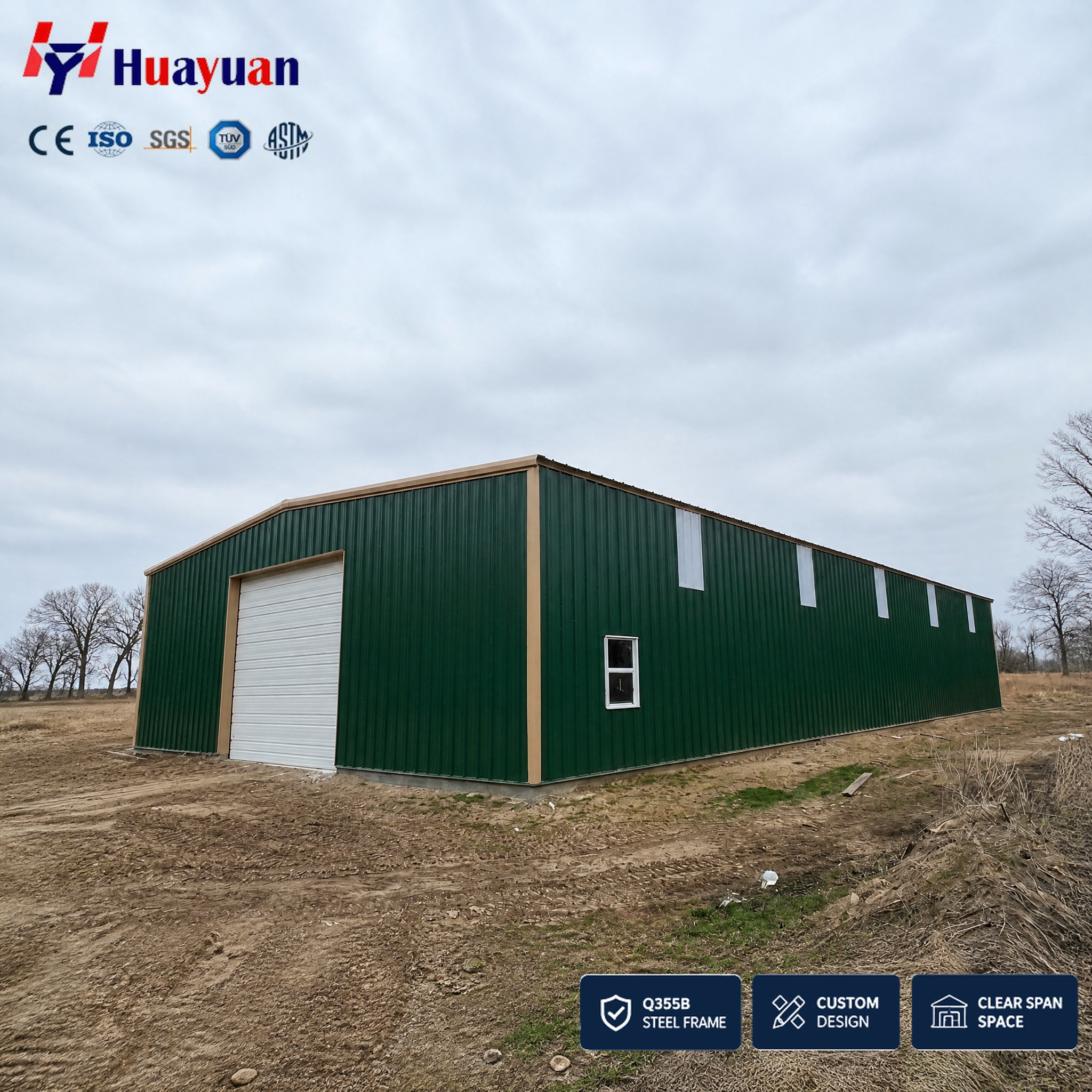 Steel Structure Warehouse Building Prefabricated Space Frame Industrial Workshop Storage Center Large Span CE ISO AISC