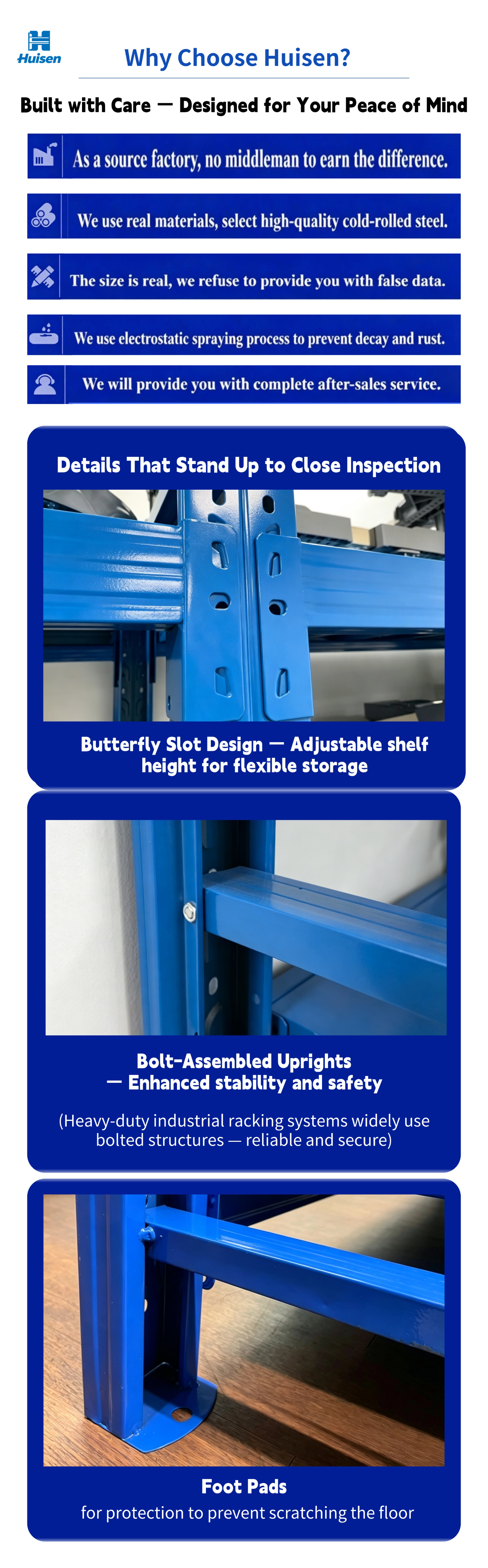 Durable Compact Powder Coated Steel Light-Duty Warehouse Rack with Adjustable Shelf Height for Small Parts Storage