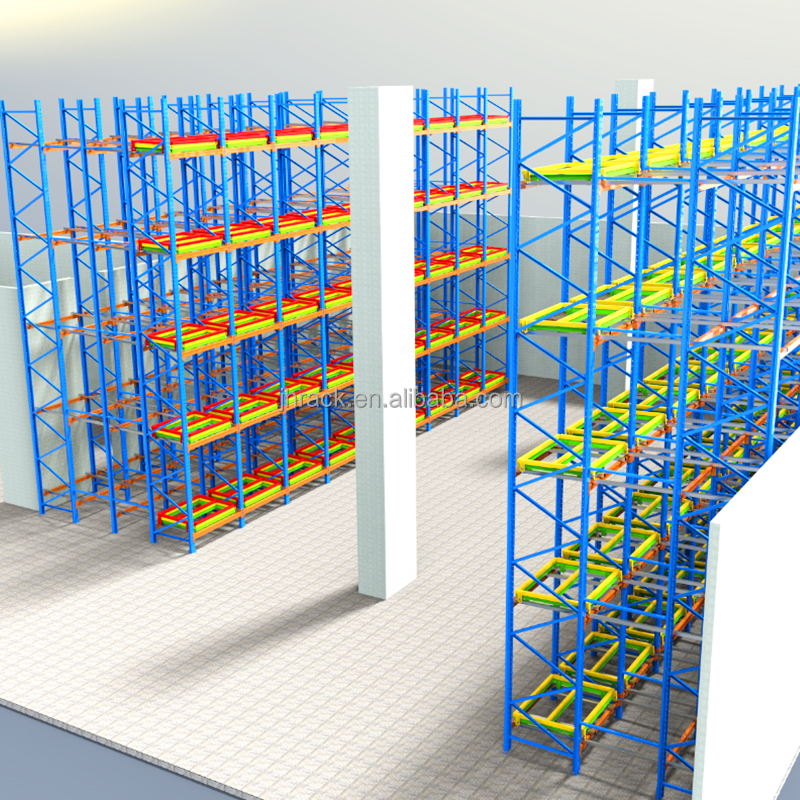 Industrial Push-Back Pallet Racks: Heavy-Duty Steel Storage System for Maximizing Warehouse Space and Efficiency
