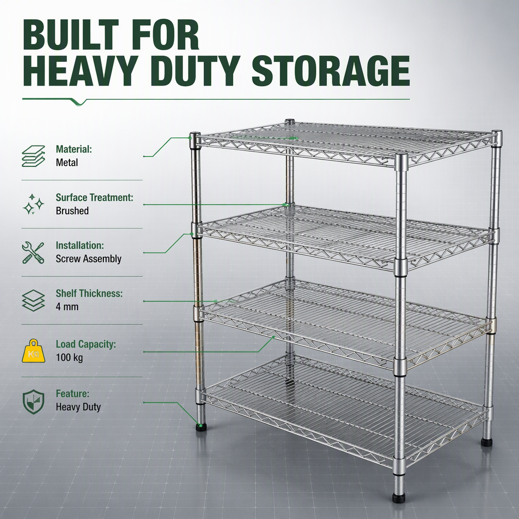 Heavy Duty Industrial Metal Wire Shelving Specifications