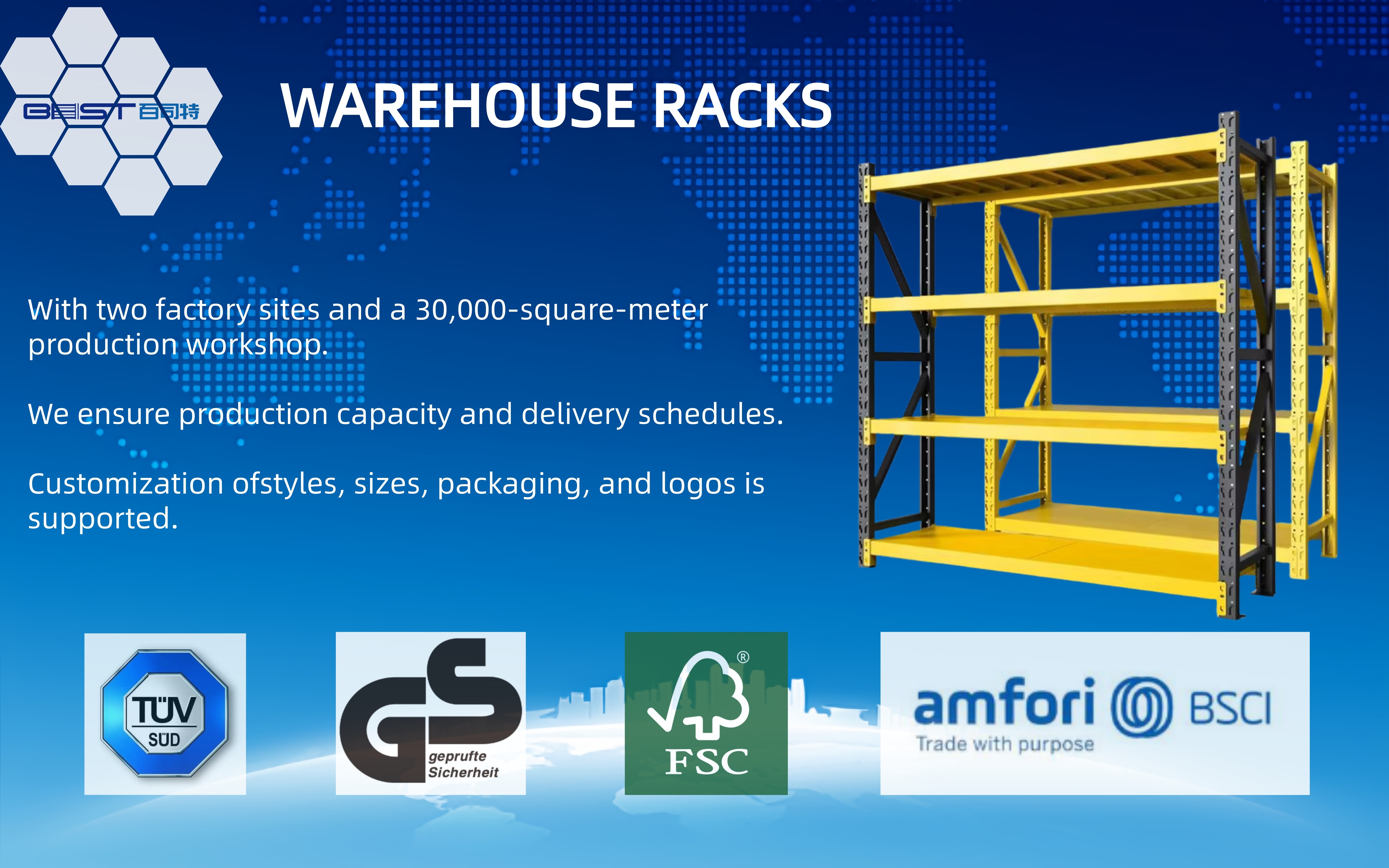 Adjustable Pallet Rack Storage System