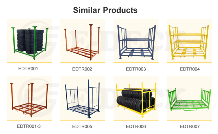Storage Metal Welded Stackable Durable Heavy Duty Steel Truck Tyre Storage Rack for Warehouse