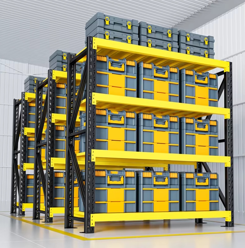 Robust Stacking Shelf System - Multi-Layer Storage Rack for Garage, Basement, and Warehouse