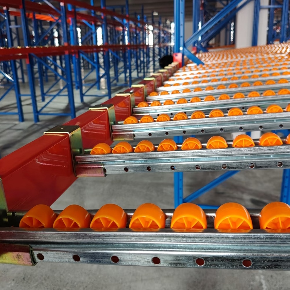 Space Saving Pallet Flow Rack Dynamic Gravity Fed Storage Racking System