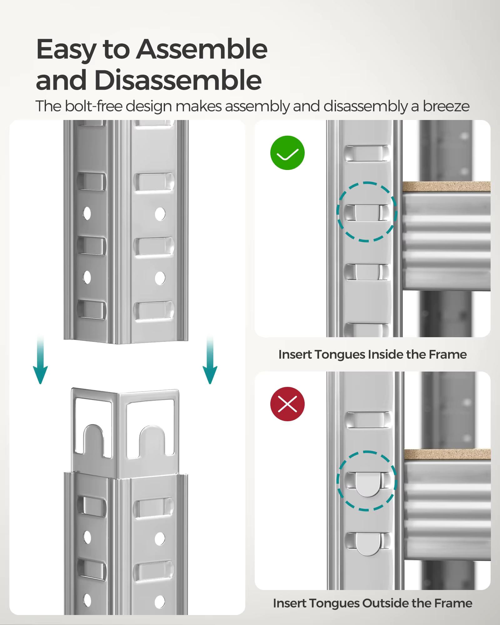 Heavy Duty 5-Layer Metal Shelf 180x90x40cm Galvanized Rust Resistant | Modular Storage Rack with Tool-Free Assembly