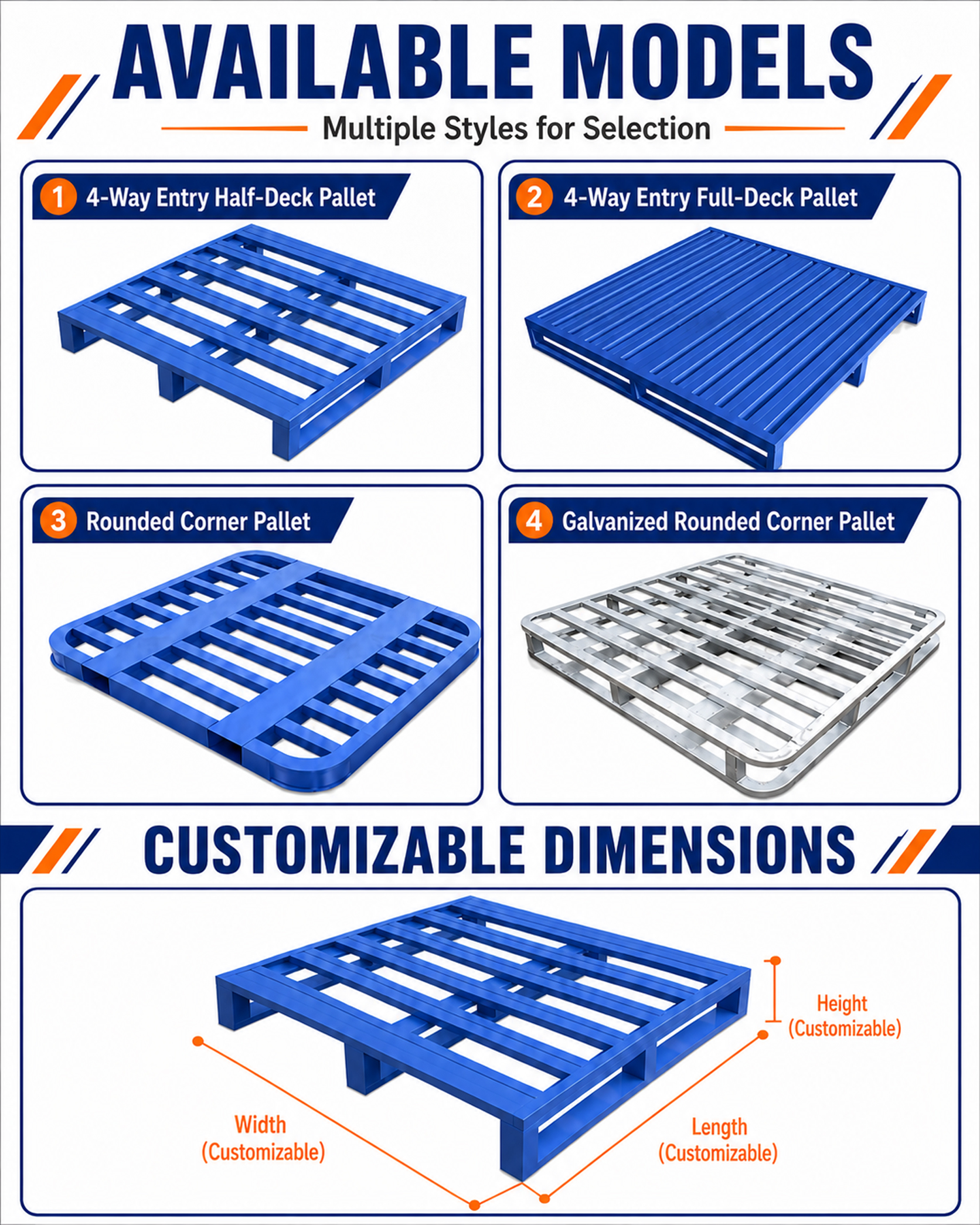 Heavy Duty Steel Pallet 1200x1200x125mm Warehouse Storage Metal Pallet for Pallet Rack System