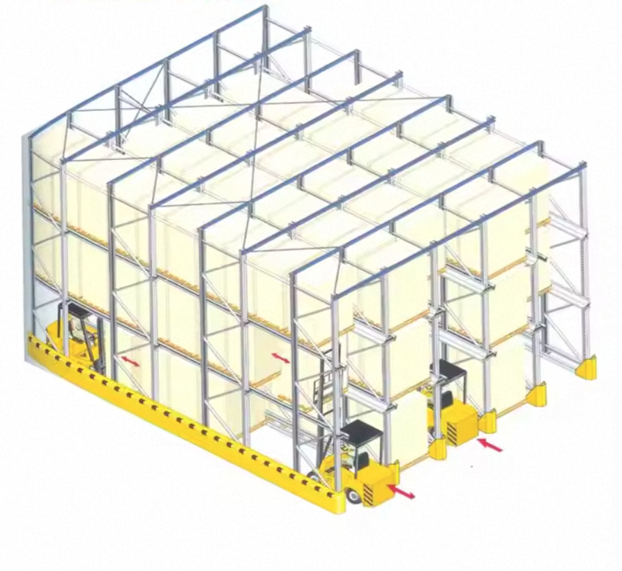 Warehouse pallet storage rack