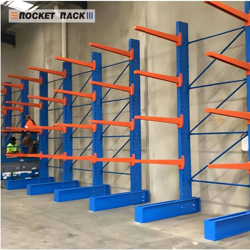 Rocket Rack Industrial Warehouse Shelves Rack CE Certified Heavy-Duty Cantilever Racking System for Metal Profile Storage