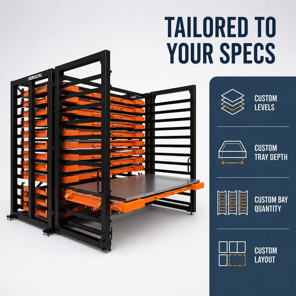 Roll Out Rack Heavy Duty Storage Rack for Sheet Metal Plate Warehouse Drawer Type Pull Out Racking System for Factory
