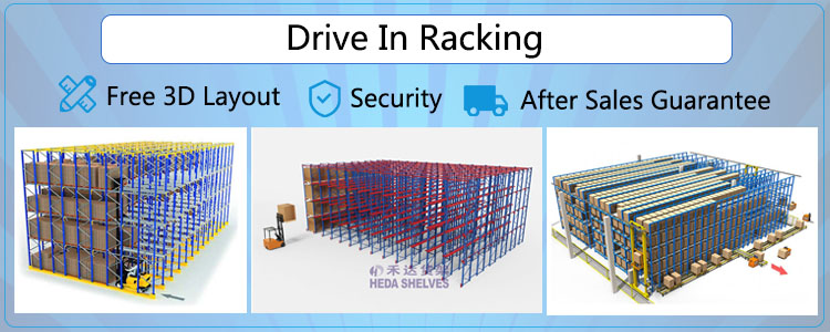 Drive in Rack System High Density Heavy Duty Storage Racking Pallet Rack Warehouse Industrial Drive in Rack