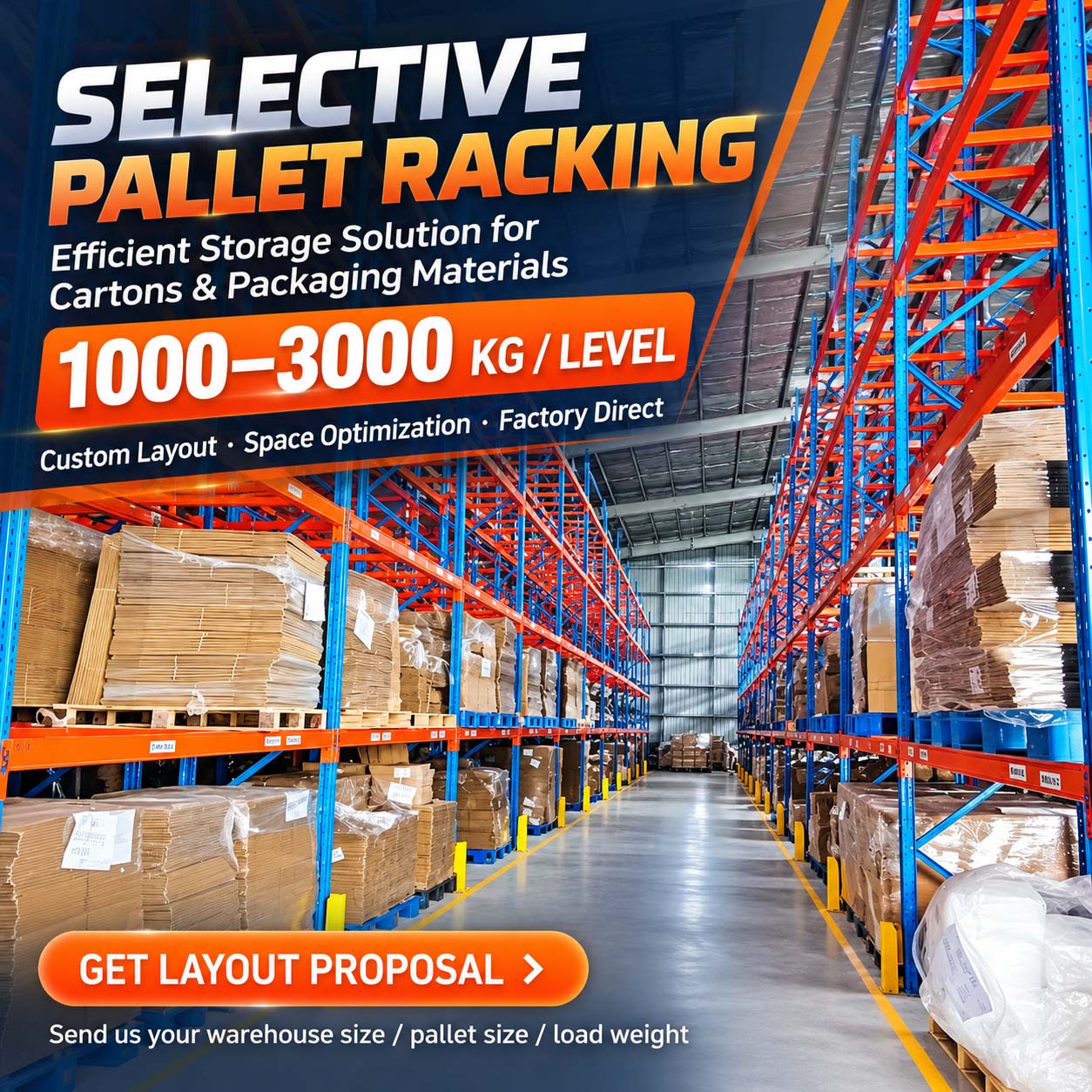 Conventional Steel Pallet Racks for Forklift Access in Industrial Warehouses