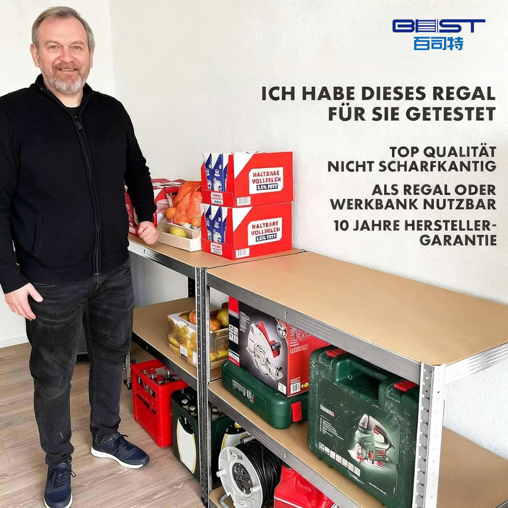 Heavy Duty 5-Layer Metal Shelf 180x90x40cm Galvanized Rust Resistant | Modular Storage Rack with Tool-Free Assembly