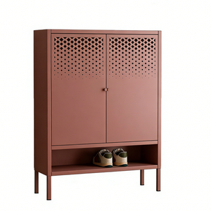 High Capacity Steel Shoe Storage Cabinet, Ventilated Metal Shoe Rack for Apartment/Hotel, Factory Supply for Bulk Purchase