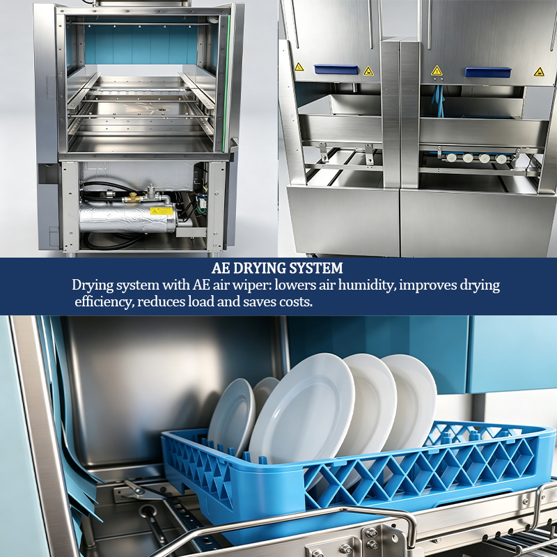 Commercial Heavy Duty 200 Racks Per Hour 420mm Washing Height Conveyor Dishwasher For Hotel Employee Canteen Catering Company