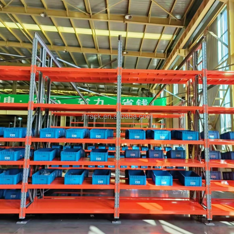 Orange And Light Grey Storage Racks Warehouse Pallet Racking Metal Shelf Long Span Rack Light Duty Shelving With Bolts