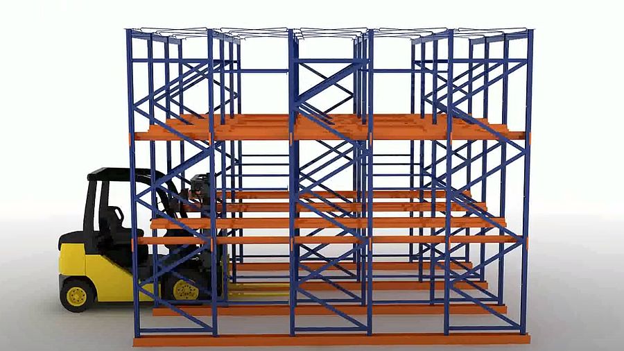 Drive-Through Racking Is a High-density, FILO (First-In, First-Out) Storage Solution Designed for High-turnover Products
