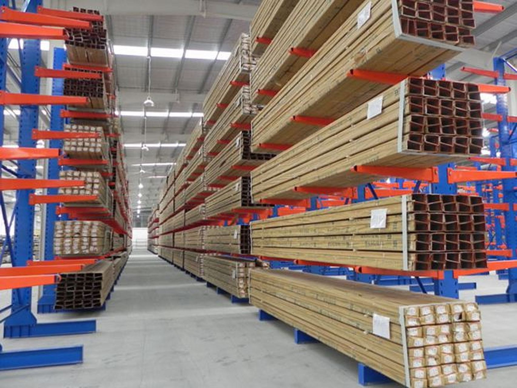 Warehouse Storage Racking Factory Racking Cantilever Racking Blue Orange Single Arm High Load Capacity Long Goods Customized