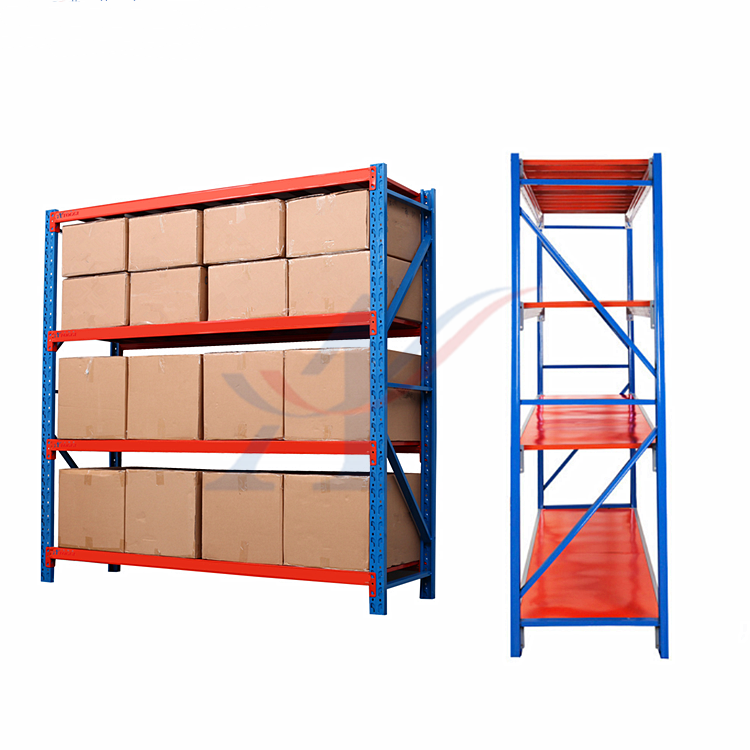 2000X500X2000mm Steel Medium Duty Long Span Storage Rack 4 Layers 200kg Capacity Powder Coated Industrial Warehouse Shelving