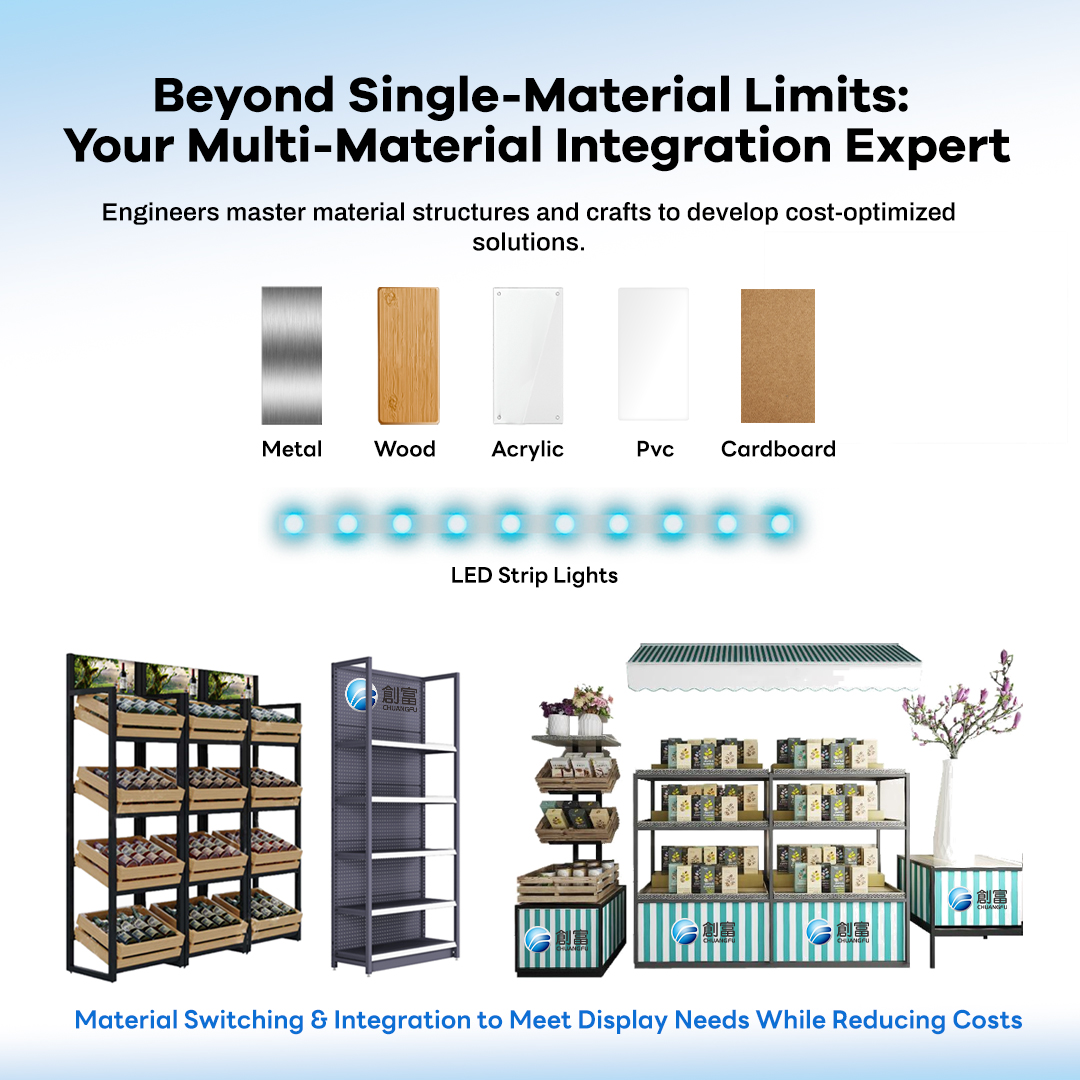 Customizable Heavy Duty Double-Sided LED Metal Display Racks 5-Tier Boltless Rivet Storage Shelves for Supermarket Systems