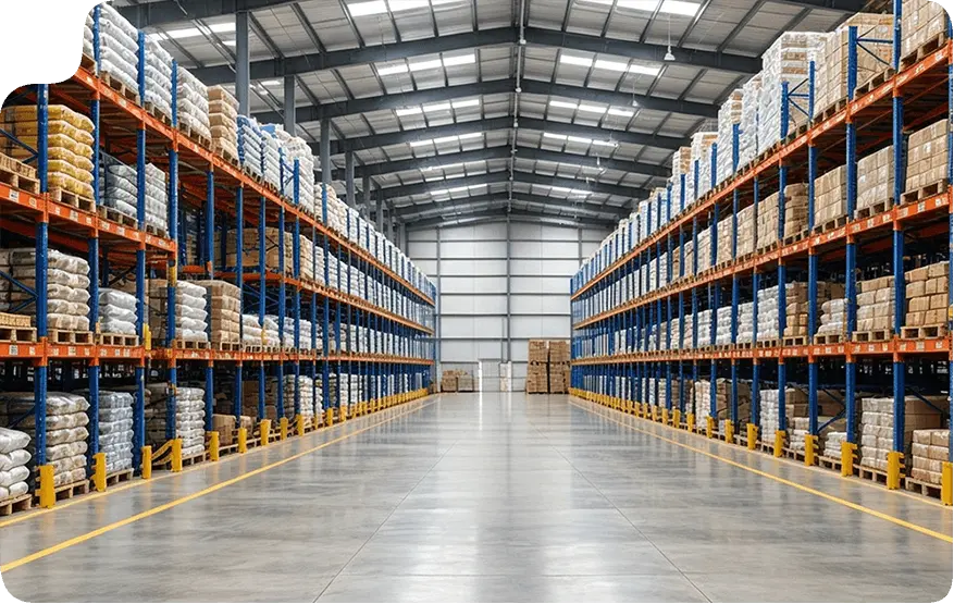 Agricultural warehouse racking for rice, coffee and fertilizer bags