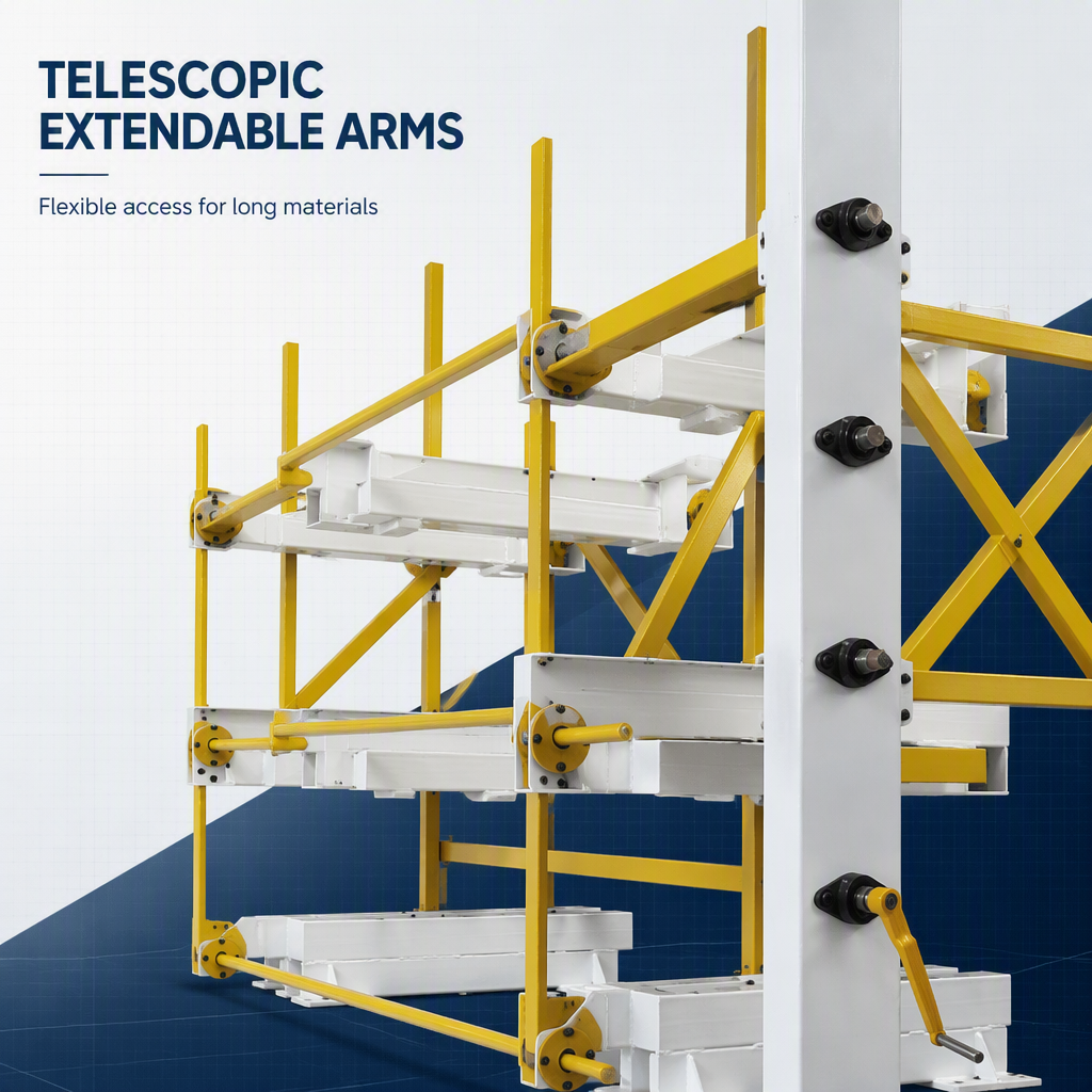 Steel Pipe Storage Rack Mechanism Close-up
